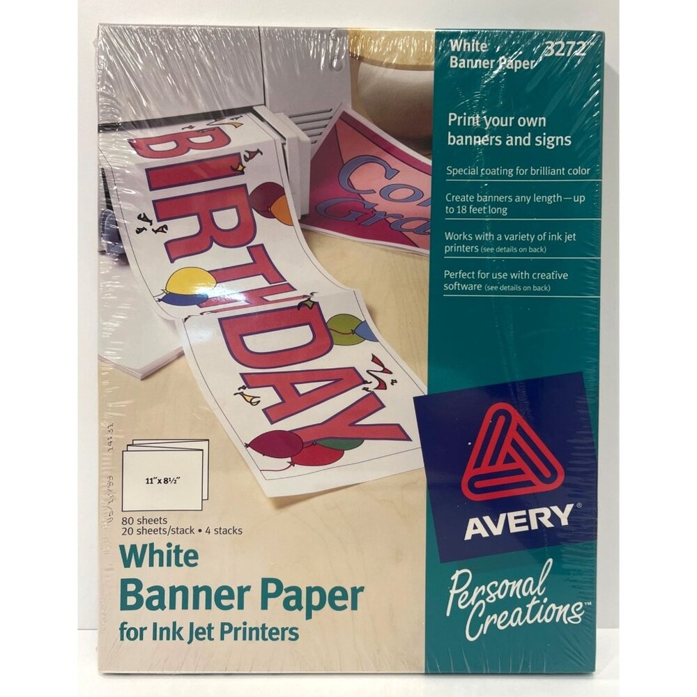 Avery 3272 White Banner Paper For Inkjet Printers